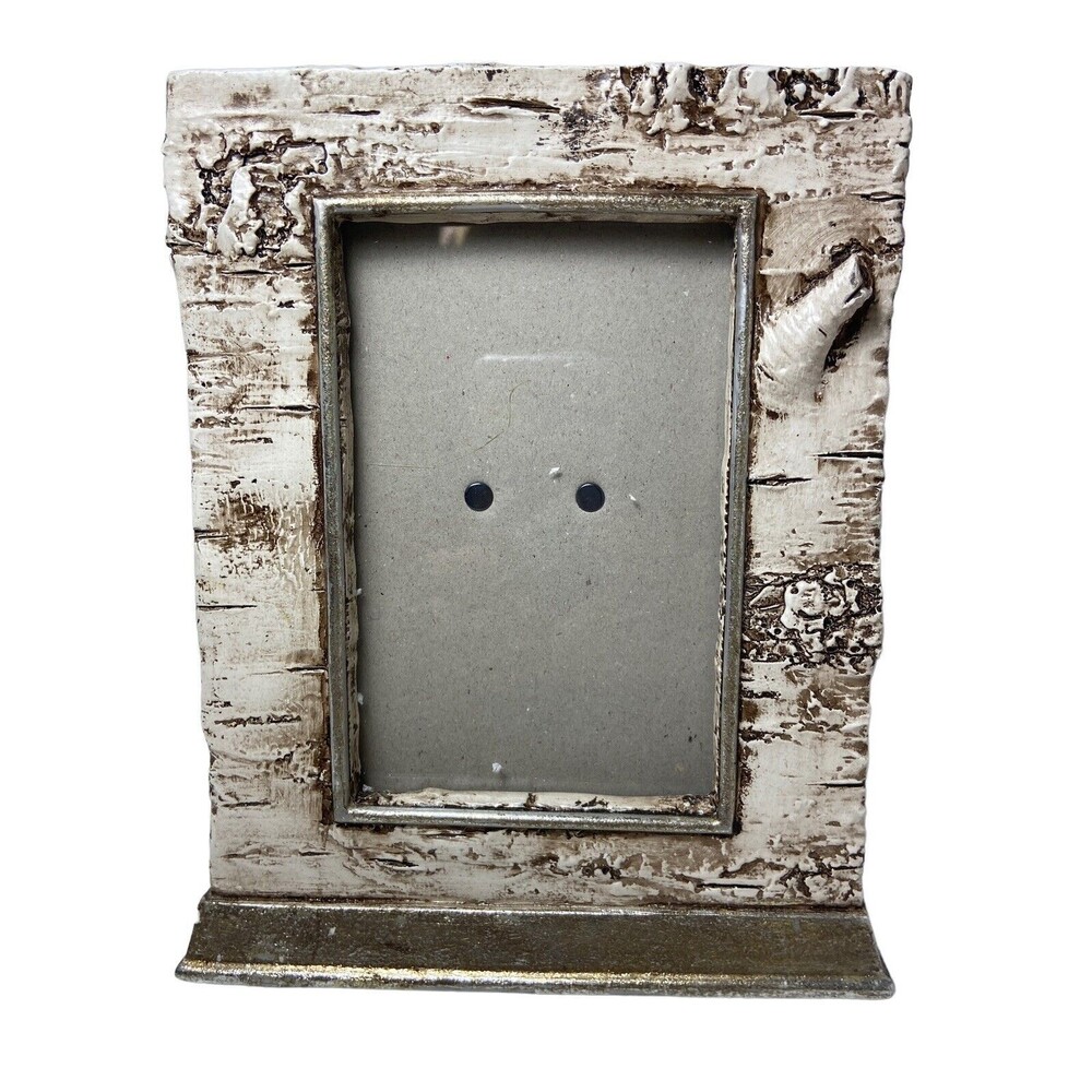 CBK Birch Bark Lodge Style Resin 4X6 Photo Frame NWT